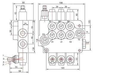 HYDRAULIKVENTIL 3xP80