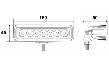 LED DELOVNA SVETILKA - LUČ 6 LED 18W 12V-24V