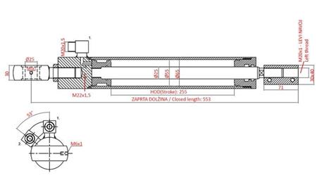 HYDRAULIC POWER STEERING CYLINDER UTB 445-530