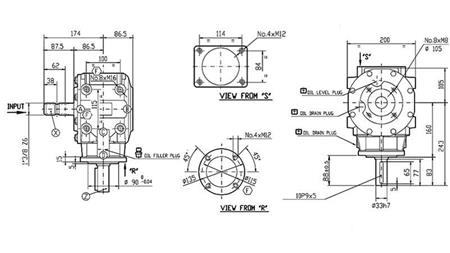 ANGULAR REDUCTOR T-313J 1:3 (62HP-45,6kW)