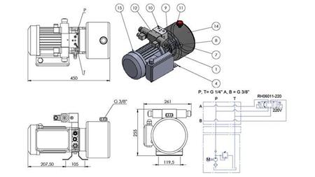 MINI HYDRAULIKAGGREGAT 230V AC (0,75 kW) - 3,7 cc - 5,2 lit/min - tank 4 lit