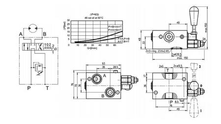 VALVOLA MANUALE PER MOTORE IDRAULICO MP-MR-MH CLOSE CENTER - 50lit