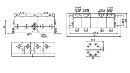 HYDRAULIC GEAR FLOW DIVIDER 4/1 (6,4-13,2 lit - max. 240bar) 3,1cc/SEG