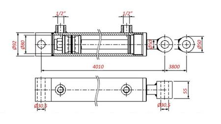 HYDRAULICKÝ VALEC PRE ODŤAHOVÉ VOZIDLO - HOLE 80/50-3800