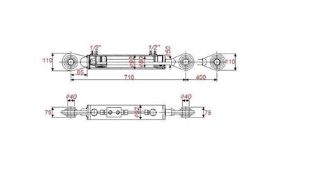 hydraulischer Zylinder für Schneepflug Punkt 80/50-400