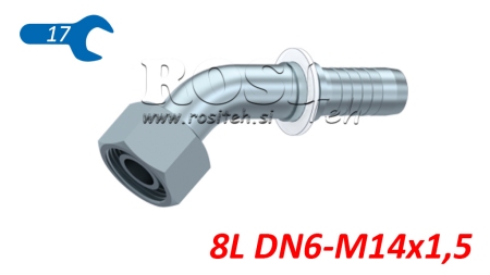 HYDRAULISCHE AANSLUITING DKOL 8 L MET VROUWELIJKE ELBOW 45 DN6-M14X1,5