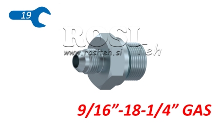 HYDRAULISK REDUSER  9/16 JIC74°-1/4 GASS