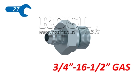REDUKTOR HYDRAULICZNY 3/4 JIC74°-1/2 GAZ