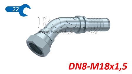 HIDRAULIKUS IDOM BSP NŐI TÉRD 45° DN8-M18x1,5