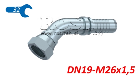 HIDRAULIKUS IDOM BSP NŐI TÉRD 45° DN19-M26x1,5