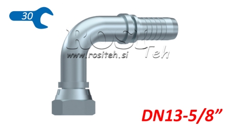 HYDRAULISCHE AANSLUITING BSP VROUWELIJKE ELBOW 90° DN13-5/8