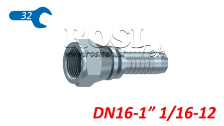 HYDRAULISCHE AANSLUITING DKJ JIC74° VROUW DN16-1” 1/16-12