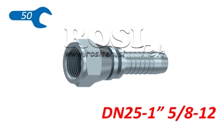 HYDRAULISCHE AANSLUITING DKJ JIC74° VROUW DN25-1 5/8-12