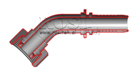 HYDRAULISCHE AANSLUITING DKOL 8 L MET VROUWELIJKE ELBOW 45 DN6-M14X1,5