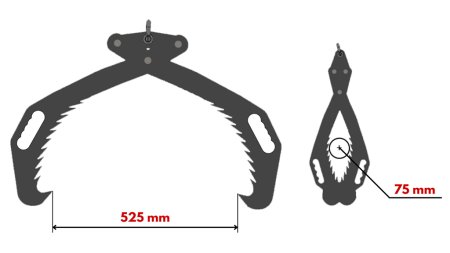 HAND FORESTRY GRAPPLES GRIPPER HD50 (500MM) - GALVANIZED