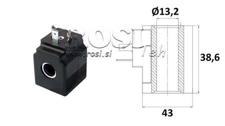 BOBINA ELETTROMAGNETICA 230V AC - SAE08 - fi 13,2mm-38,6mm 22W IP65