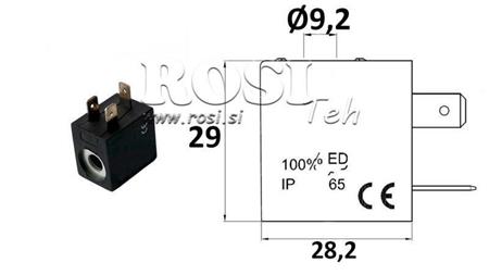 BOBINA ELECTROMAGNÉTICA 12VDC PARA VÁLVULA - fi 19.2mm-29mm 3W