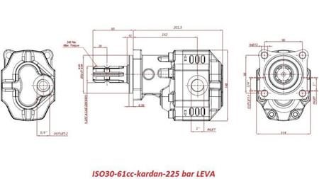 HIDRAVLIČNA LITOŽELEZNA ČRPALKA ISO30-61cc-kardan-225 bar LEVA