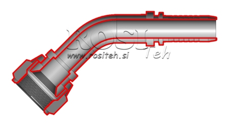 HYDRAULISCHE AANSLUITING DKJ JIC74° VROUWELIJKE ELBOW 45° DN6-1/2-20
