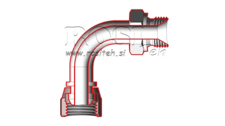 HYDRAULICKÝ LOM 90° BSP MUŽ-ŽENA 1/4