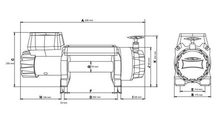 12 V ELEKTRISK VINSJ DWH 9000 HD - 4082 kg