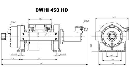 HIDRAULIKUS CSÖRLŐ DWHI 450 HD - 20000 kg