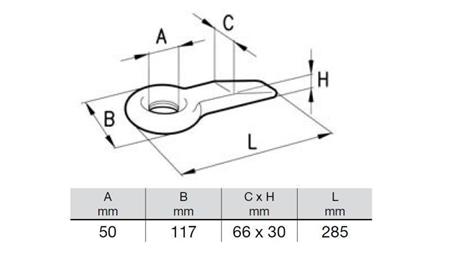 ZUGÖSE FIX FI50 66x30 L285 - 14000KG/2000KG