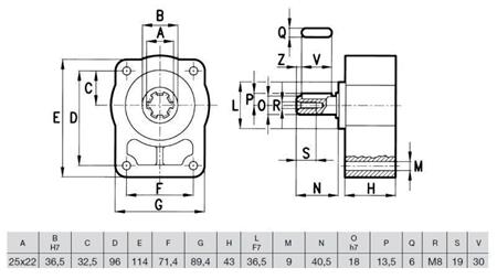 PUMP FLANGE WITH BEARING SHAFT GR.2