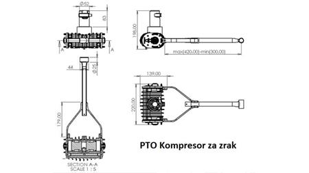 dimenzije traktorskega kompresorja