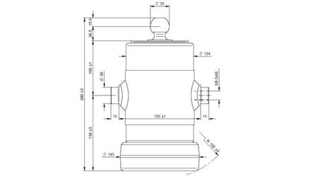 TELESCOPISK CYLINDER UNIMOG 5 STEG 750mm x124