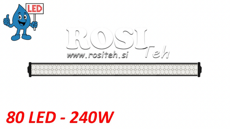 LED DELOVNA SVETILKA - LUČ 80 LED 240W 12V-24V COMBO 106cm MEGA