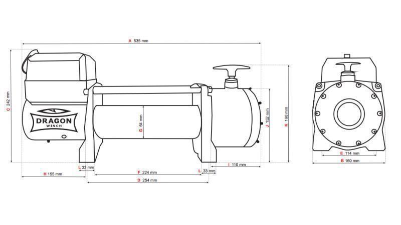 24 V ELECTRIC WINCH DWT 14000 HD - 6350 kg