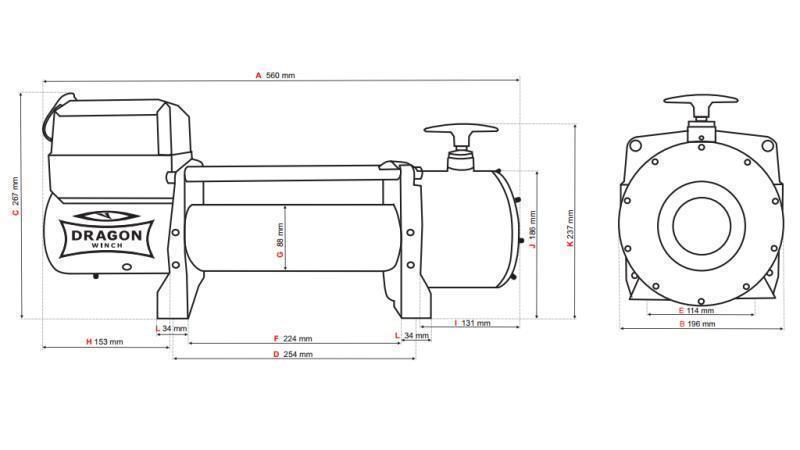12 V ELEKTRISCHER WINSCH DWT 15000 HD - 6803 kg