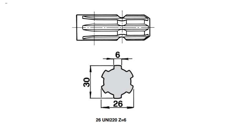 ATTACCAMENTO CARDANICO 1''3/8 -26 uni 220