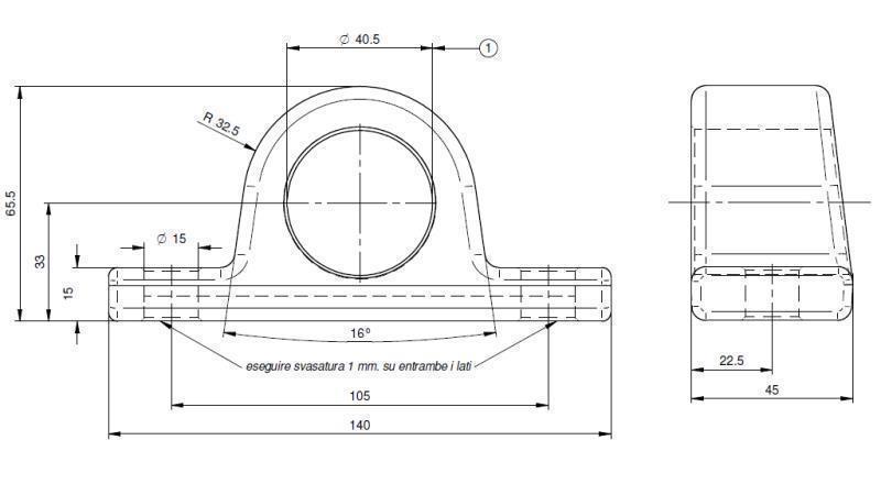 HOLDER VOOR TELESCOPISCHE CYLINDER FI40
