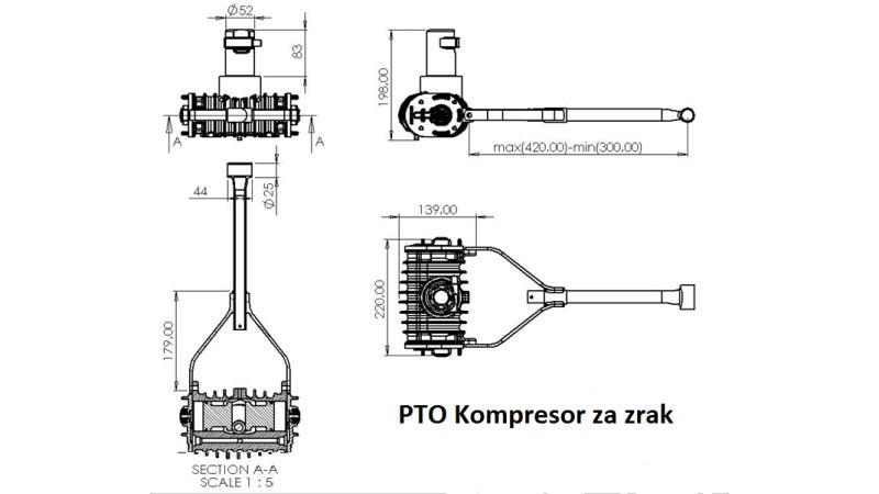 dimenzije traktorskega kompresorja
