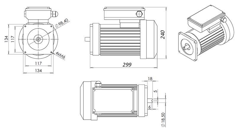 ERSATZMOTOR FÜR HYDRAULIKAGGREGAT 230V 2.2kW
