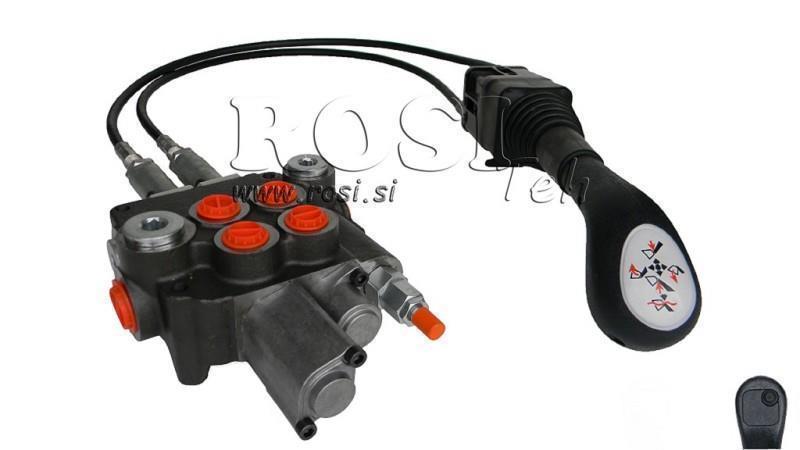 JOYSTICK  1x BUTTON WITH BRAIDED CABLE 2 met. AND HYDRAULIC VALVE 2xP80 lit.+ FLOATING